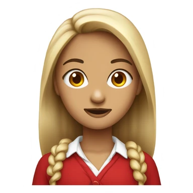 Loira de olhos castanhos e batom vermelho roupa de estudante sticker