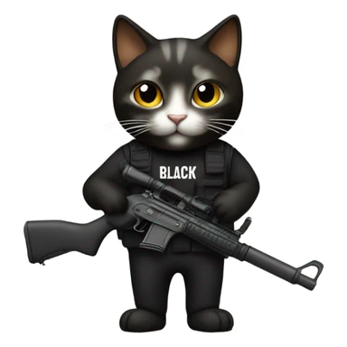 Cat with black live matter shirt and a rifle sticker