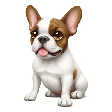 White and brown French bulldog sticker