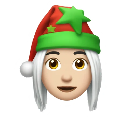 Billie Eilish with santa hat sticker