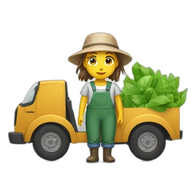 french farmer girl in a truck with a recycling t-shirt sticker