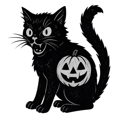 Halloween cat, remove background sticker