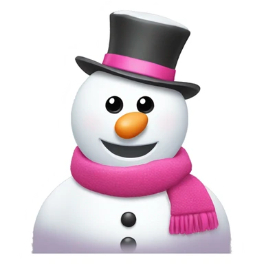 white snowman with pink accessories  sticker
