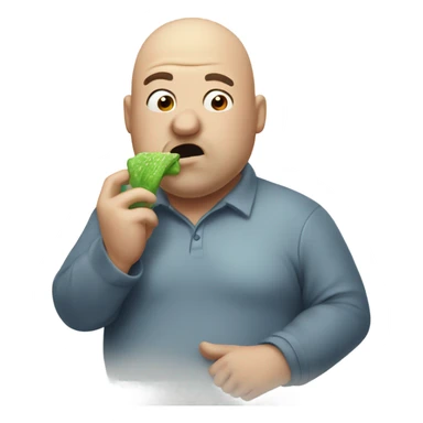 Fat balding guy with bad breath sticker
