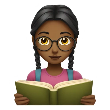 Girl reading book sticker