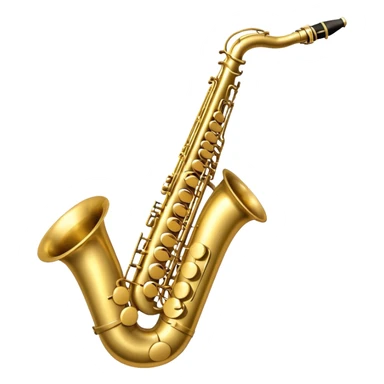 An emoji of a baritone saxophone. Specify, a baritone has a neck with a full loop, not just a bend like a tenor saxophone. sticker