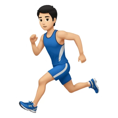 man running black hair sticker