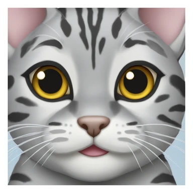 Silver glitter bengal cat sticker