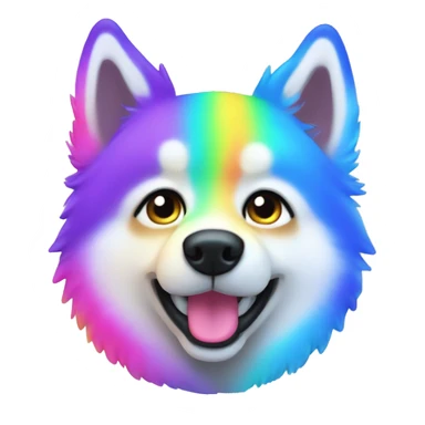 neon rainbow husky cute sticker