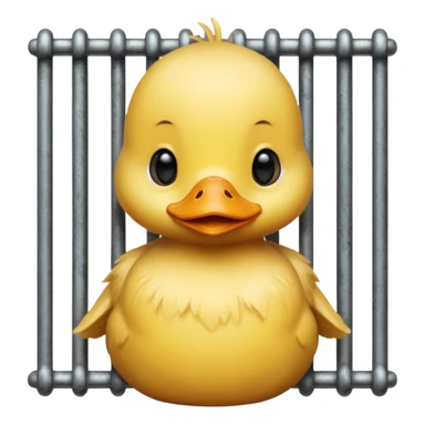 baby duck thief clutching prison bars sticker