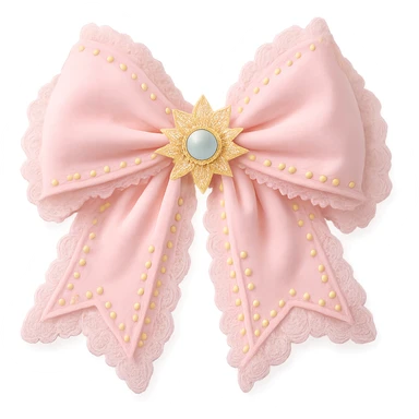 Make the gothic bow and accessories pastel colored, keep lace and velvet details, photorealistic style, keep background transparent. sticker