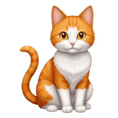 full body orange domestic shorthair slim cat with yellow/orange eyes paw being white and the other being half sticker