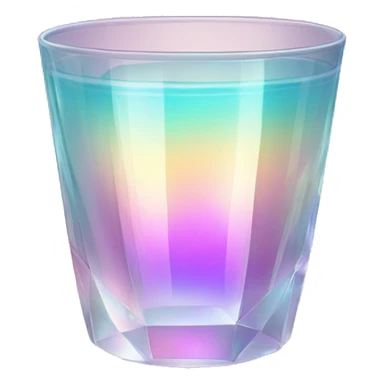 Sparkly glossy Pastel iridescent glass crystal glass cup sticker