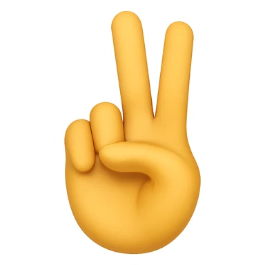 Recreate this exact hand and finger pose in normal emoji style with transparent background and white nails. Match the finger and hand position as closely as possible. Variant 4 with slight difference in nail length. sticker