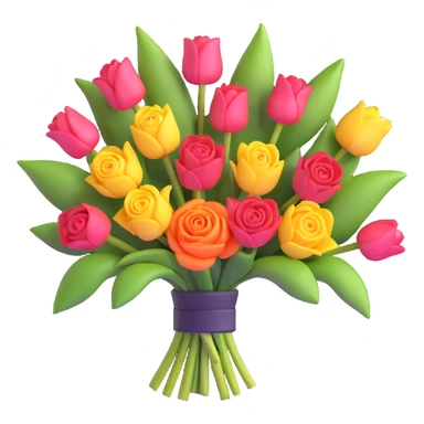 bouquet of roses and tulips sticker
