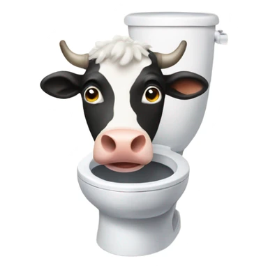 Cow using the toilet  sticker