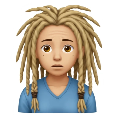 Lightskin woman with dreads confused with shrugged shoulders sticker