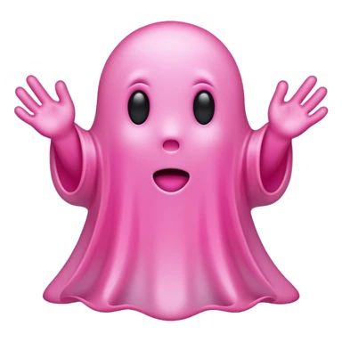 solid pink ghost no mouth sticker