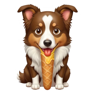 Border Collie with a corn dog  sticker