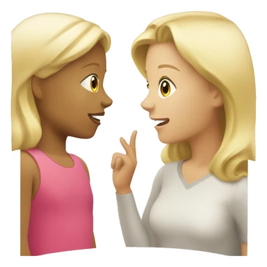 blonde women talking with blonde child  sticker