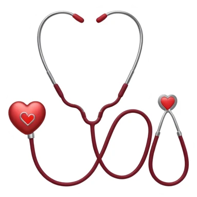 Stethoscope heart with heartbeat Burgundy sticker