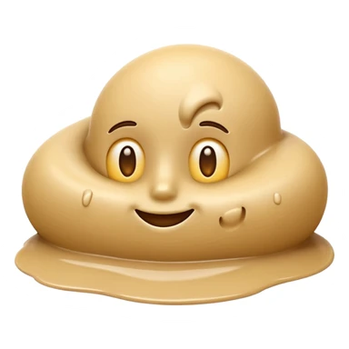 3D iPhone style emoji of wet sand, smooth and slightly shiny texture, clumped together, natural beige color, isolated on white background, soft shadows, high detail, playful and cute. sticker