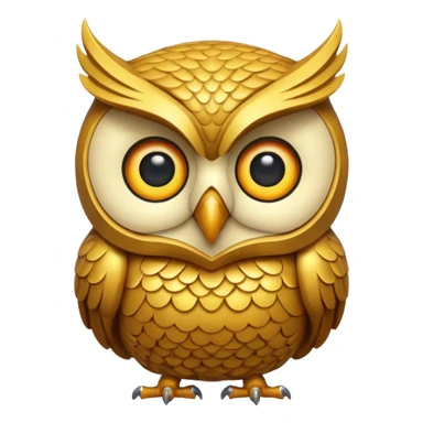 goldene eule für weisheit und wissen sticker