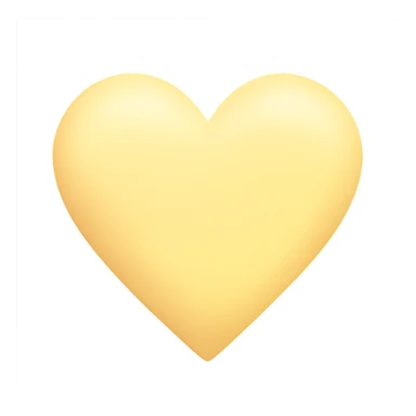 heart with a soft butter yellow gradient, digital illustration sticker