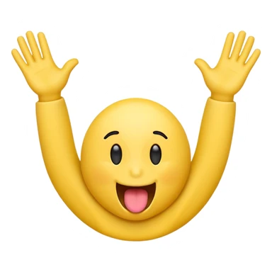 Emoji sticking out its tounge with hands in the air  sticker