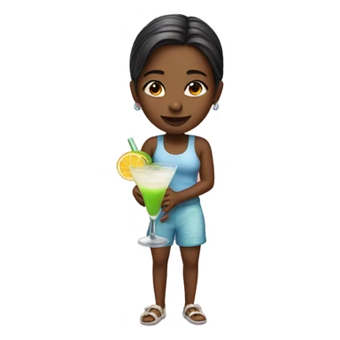 girl drinking coctail sticker