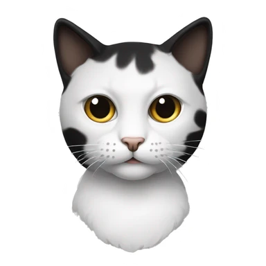 gato negro con mancha blanca en el cachete y ojos ver sticker