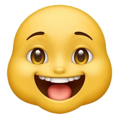 Classic yellow emoji biting bottom lip sticker