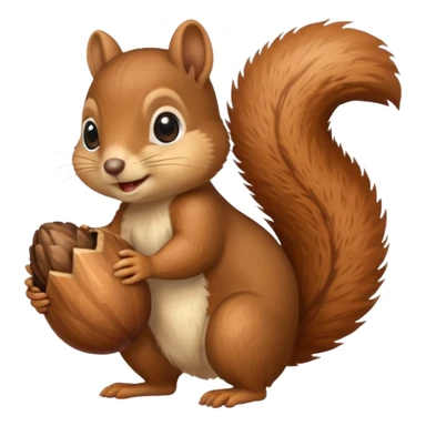 baby squirrel hold a acorn sticker
