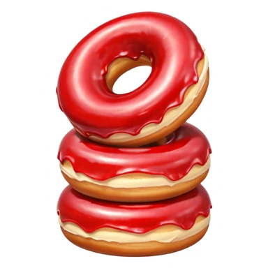 Red filled glazed donut stack sticker