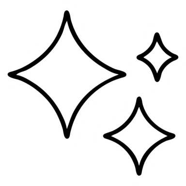 Create a sparkles icon with a thin gray outline, minimalistic style, no fill, no text, transparent background. sticker