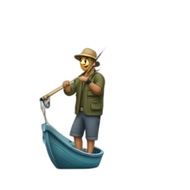 man fishing with huge hook sticker