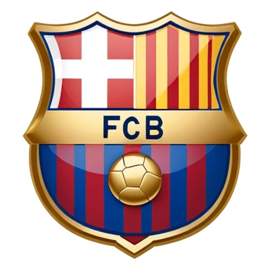 FC Barcelona logo, shield with blue and red stripes, football club emblem sticker