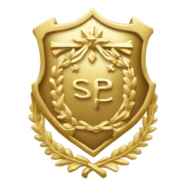 escudo dorado con el simbolo SP sticker