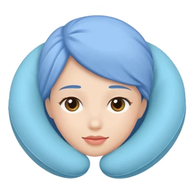 woman using travel pillow sticker