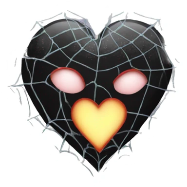 Black heart with webs sticker