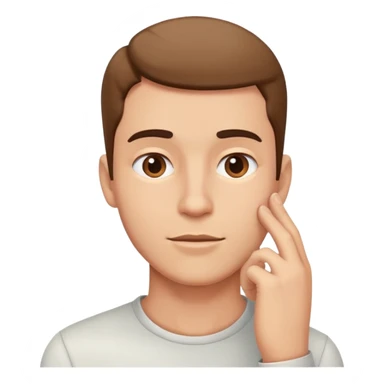 guy with motion hand under chin sticker