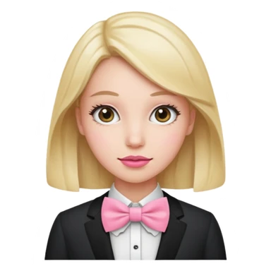 woman with pink bowtie sticker