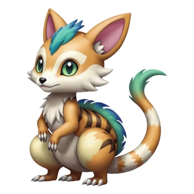 Meloetta-Vernid-Trico-Sergal-Furret-Pokémon-Fakémon-creature sticker