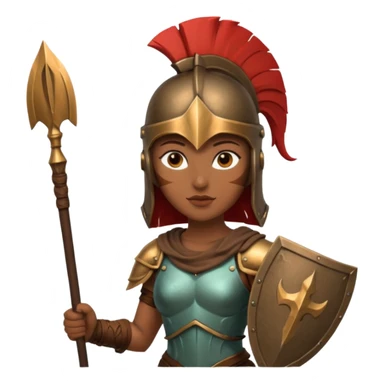 woman spartan warrior holding spear and shield sticker