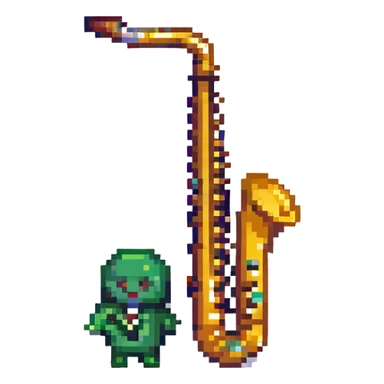 jazzy energetic musical emoji pixel art style sticker
