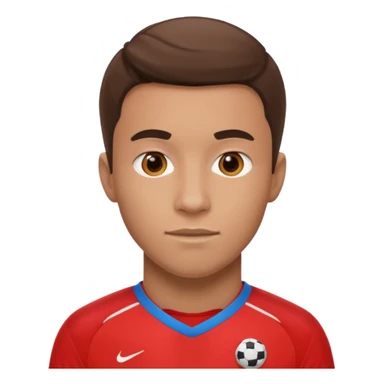 man soccer player with red jersey sticker