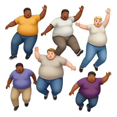 Fat people falling sticker