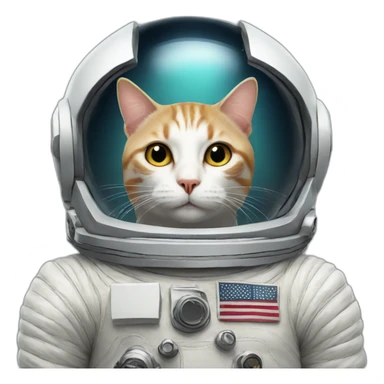 Cat with astronaut helmet sticker