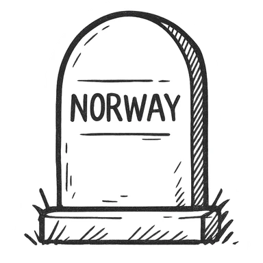 traditional Norway gravestone without cross sticker