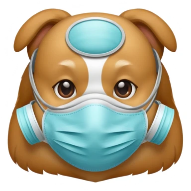 dog Wearing Medical Mask sticker